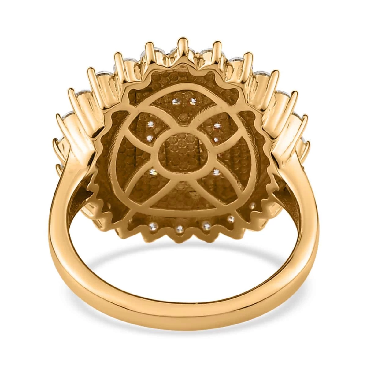 Moissanite Initial U Ring In Vermeil YG Over Sterling Silver 0.70 Ctw 7 Moissanite Initial U Ring In Vermeil YG Over Sterling Silver 0.70 Ctw - Image 5