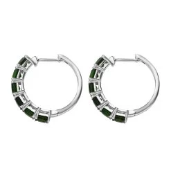 Chrome Diopside Hoop Earrings In Platinum Over Sterling Silver 4.50 Ctw -Jewelry store 7552412 3