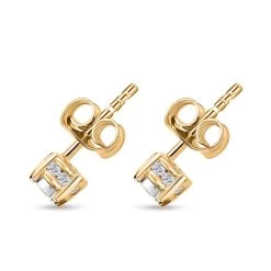 10K Yellow Gold Diamond Stud Earrings 0.15 Ctw -Jewelry store 7552564 3