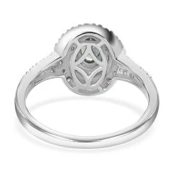 Luxoro 14K White Gold AAA Narsipatnam Alexandrite And Moissanite Double Halo Ring 1.10 Ctw (Del. In 7-10 Days) -Jewelry store 7553118 4