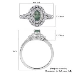 Luxoro 14K White Gold AAA Narsipatnam Alexandrite And Moissanite Double Halo Ring 1.10 Ctw (Del. In 7-10 Days) -Jewelry store 7553118 5
