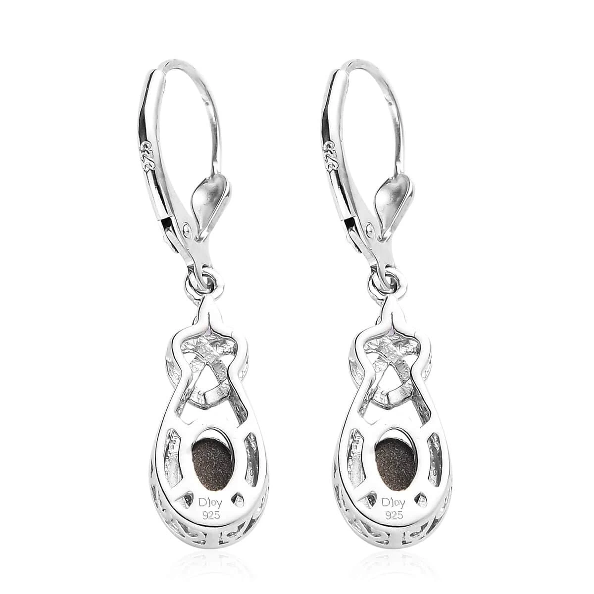 Bankacha Natural Black Star Sapphire And Tanzanite Dangling Earrings In Vermeil Yellow Gold And Platinum Over Sterling Silver 2.60 Ctw 6 Bankacha Natural Black Star Sapphire And Tanzanite Dangling Earrings In Vermeil Yellow Gold And Platinum Over Sterling Silver 2.60 Ctw - Image 4