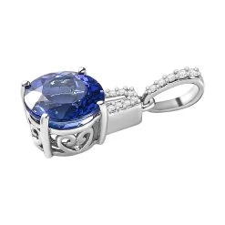 TLV Rhapsody 950 Platinum AAAA Tanzanite, Diamond (E-F, VS) Pendant 3.00 Ctw -Jewelry store 7553313 3