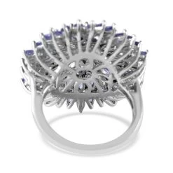 Tanzanite Floral Ring In Platinum Over Sterling Silver (Del. In 7-10 Days) 6.00 Ctw -Jewelry store 7553508 3