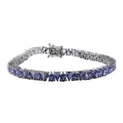 Tanzanite Tennis Bracelet In Platinum Over Sterling Silver (7.25 In) 8.65 Ctw