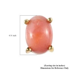 Oregon Sunrise Peach Opal Solitaire Stud Earrings In Vermeil Yellow Gold Over Sterling Silver 1.15 Ctw -Jewelry store 7553982 4