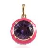 Doorbuster Amethyst And Moissanite Pink Enameled Pendant In Vermeil Yellow Gold Over Sterling Silver 3.60 Ctw -Jewelry store 7554315