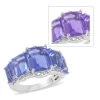 Color Change Fluorite (IR) 5 Stone Ring In Vermeil Yellow Gold And Platinum Over Sterling Silver 10.25 Ctw -Jewelry store 7554721