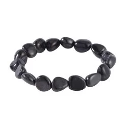 Shungite Tumbled Beaded Stretch Bracelet 85.00 Ctw
