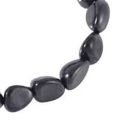 Shungite Tumbled Beaded Stretch Bracelet 85.00 Ctw -Jewelry store 7555009 2