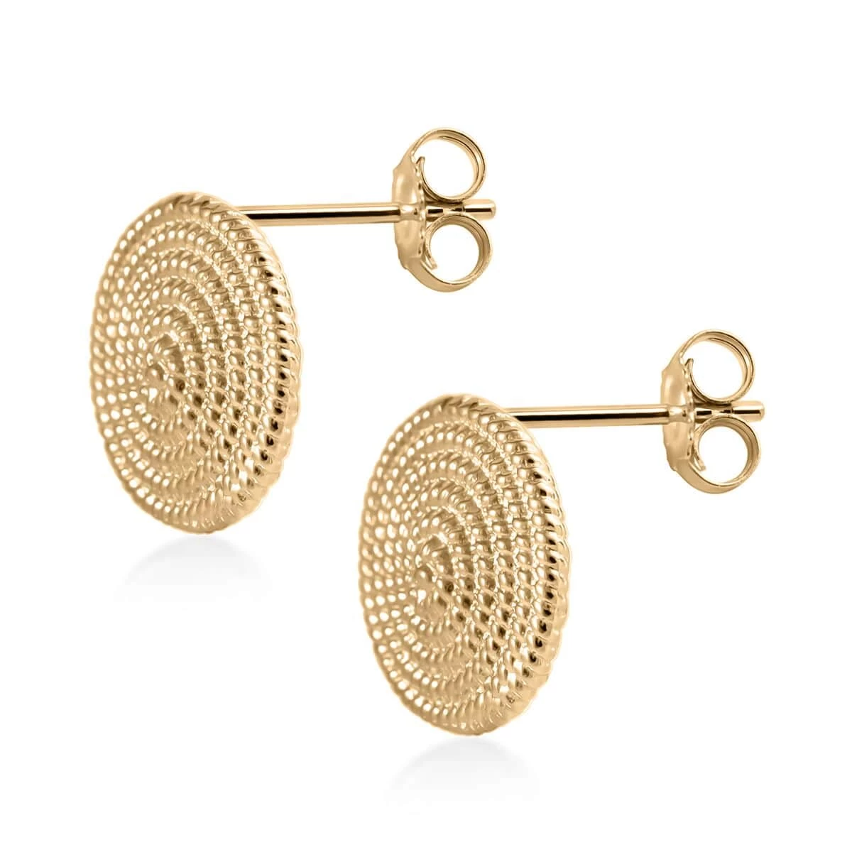 Luxoro 10K Yellow Gold Rope Chain Texture Earrings 1.80 Grams 5 Luxoro 10K Yellow Gold Rope Chain Texture Earrings 1.80 Grams - Image 3