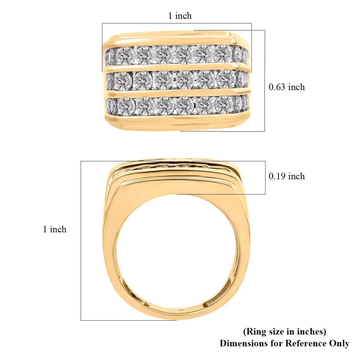 Diamond Mens Ring,10K Yellow Gold Ring, Gold Mens Ring, Gold Ring For Him, Deco Mens Ring 8.50 Grams 3.00 Ctw 9 Diamond Mens Ring,10K Yellow Gold Ring, Gold Mens Ring, Gold Ring For Him, Deco Mens Ring 8.50 Grams 3.00 Ctw - Image 7