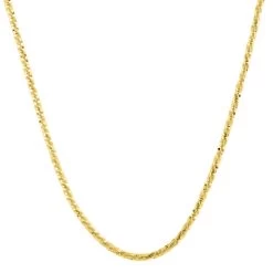 14K Yellow Gold Sparkle Chain Necklace, 22 Inch Chain Necklace, Gold Necklace, Gold Jewelry 1.50 Mm 3.50 Grams