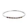 Multi-Tourmaline And White Zircon Bangle Bracelet In Stainless Steel (6.50 In) 1.70 Ctw -Jewelry store 7555683