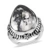 Artisan Crafted White Buffalo Solitaire Ring In Sterling Silver 15.25 Ctw -Jewelry store 7556297