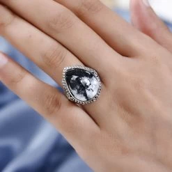 Artisan Crafted White Buffalo Solitaire Ring In Sterling Silver 15.25 Ctw -Jewelry store 7556297 2