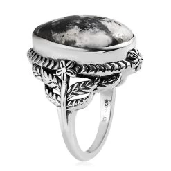 Artisan Crafted White Buffalo Solitaire Ring In Sterling Silver 15.25 Ctw -Jewelry store 7556297 3