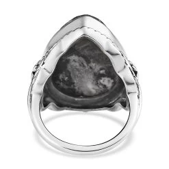 Artisan Crafted White Buffalo Solitaire Ring In Sterling Silver 15.25 Ctw -Jewelry store 7556297 4