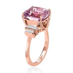 Luxoro 10K Rose Gold AAA Patroke Kunzite, Diamond (0.20 Cts) Ring 6.75 Ctw 11 Luxoro 10K Rose Gold AAA Patroke Kunzite, Diamond (0.20 Cts) Ring 6.75 Ctw -Jewelry store 7557015 3