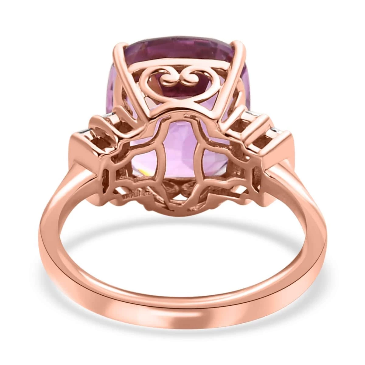 Luxoro 10K Rose Gold AAA Patroke Kunzite, Diamond (0.20 Cts) Ring 6.75 Ctw 7 Luxoro 10K Rose Gold AAA Patroke Kunzite, Diamond (0.20 Cts) Ring 6.75 Ctw - Image 5