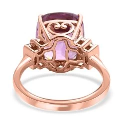 Luxoro 10K Rose Gold AAA Patroke Kunzite And Diamond Ring 6.75 Ctw -Jewelry store 7557016 4