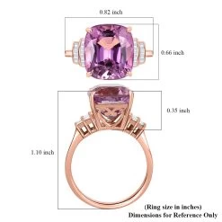 Luxoro 10K Rose Gold AAA Patroke Kunzite And Diamond Ring 6.75 Ctw -Jewelry store 7557016 5