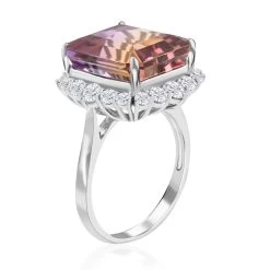 Anahi Ametrine And Moissanite Ring In Rhodium Over Sterling Silver 13.25 Ctw 11 Anahi Ametrine And Moissanite Ring In Rhodium Over Sterling Silver 13.25 Ctw -Jewelry store 7557170 3