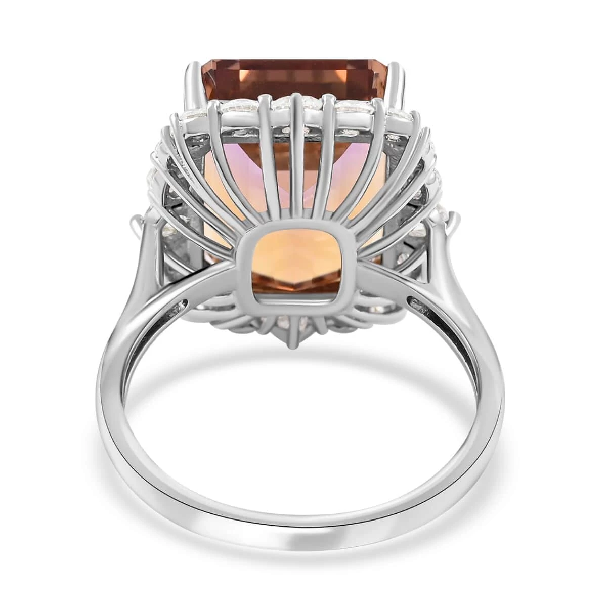 Anahi Ametrine And Moissanite Ring In Rhodium Over Sterling Silver 13.25 Ctw 7 Anahi Ametrine And Moissanite Ring In Rhodium Over Sterling Silver 13.25 Ctw - Image 5