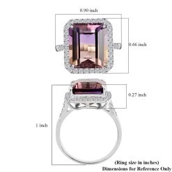 Anahi Ametrine And Moissanite Ring In Rhodium Over Sterling Silver 13.30 Ctw -Jewelry store 7557177 5