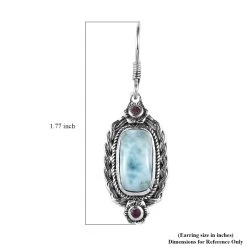 Artisan Crafted Larimar And Orissa Rhodolite Garnet Lever Back Earrings In Sterling Silver 8.60 Ctw 11 Artisan Crafted Larimar And Orissa Rhodolite Garnet Lever Back Earrings In Sterling Silver 8.60 Ctw -Jewelry store 7557500 4