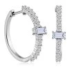 Moissanite Hoop Earrings In Platinum Over Sterling Silver 1.00 Ctw -Jewelry store 7557696