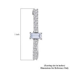 Moissanite Hoop Earrings In Platinum Over Sterling Silver 1.00 Ctw -Jewelry store 7557696 6