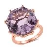 AAA Rose De France Amethyst Solitaire Ring In Vermeil Rose Gold Over Sterling Silver 22.10 Ctw 1 AAA Rose De France Amethyst Solitaire Ring In Vermeil Rose Gold Over Sterling Silver 22.10 Ctw -Jewelry store 7558144