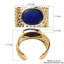 Karis Lapis Lazuli Cuff Bracelet In 18K YG Plated 80.00 Ctw -Jewelry store 7558977 5