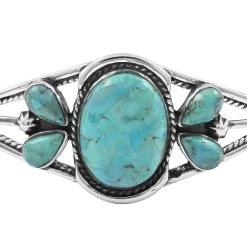 Santa Fe Style Kingman Turquoise Bracelet In Sterling Silver (6.50 In) 14.50 Ctw 8 Santa Fe Style Kingman Turquoise Bracelet In Sterling Silver (6.50 In) 14.50 Ctw -Jewelry store 7559486 2