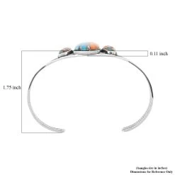 Santa Fe Style Spiny Turquoise Bracelet In Sterling Silver (6.50 In) 14.50 Ctw -Jewelry store 7559488 3