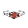 Santa Fe Style Plum Coral Bracelet In Sterling Silver (6.50 In) 14.50 Ctw -Jewelry store 7559497