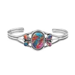 Santa Fe Style Multi Gemstone Bracelet In Sterling Silver (6.50 In) 14.50 Ctw