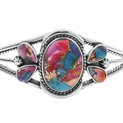 Santa Fe Style Multi Gemstone Bracelet In Sterling Silver (6.50 In) 14.50 Ctw -Jewelry store 7559506 2