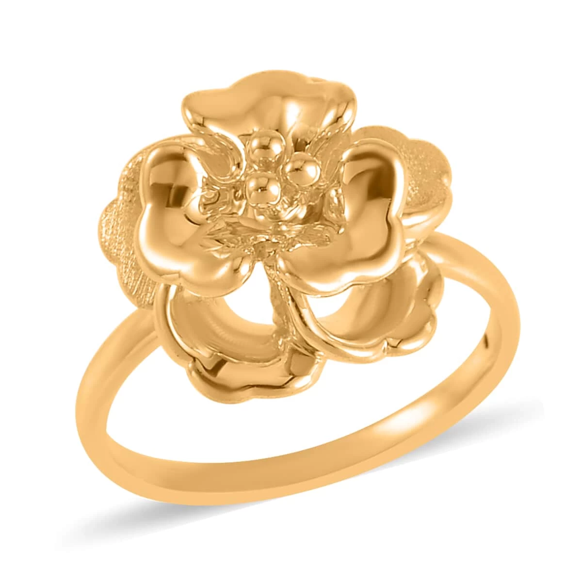 24K Yellow Gold Electroform Floral Ring 2 Grams 3 24K Yellow Gold Electroform Floral Ring 2 Grams