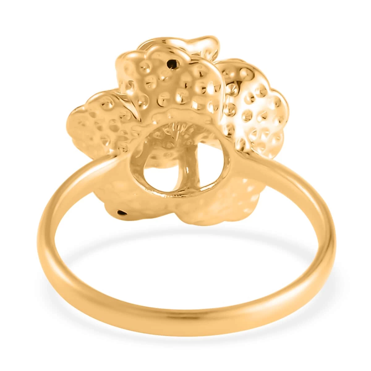 24K Yellow Gold Electroform Floral Ring 2 Grams 7 24K Yellow Gold Electroform Floral Ring 2 Grams - Image 5