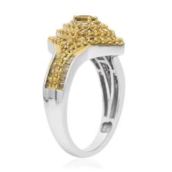 Yellow Diamond Ring In Platinum Over Sterling Silver 1.00 Ctw -Jewelry store 7561713 3