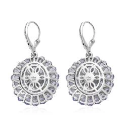 Tanzanite Floral Spray Earrings In Platinum Over Sterling Silver 9.00 Ctw -Jewelry store 7561739 3