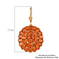 Mexican Fire Opal Floral Earrings In Vermeil Yellow Gold Over Sterling Silver 7.25 Ctw 11 Mexican Fire Opal Floral Earrings In Vermeil Yellow Gold Over Sterling Silver 7.25 Ctw -Jewelry store 7561771 4