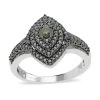 Green Diamond Ring In Platinum Over Sterling Silver 1.00 Ctw