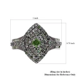 Green Diamond Ring In Platinum Over Sterling Silver 1.00 Ctw -Jewelry store 7561796 5