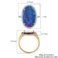Luxoro 14K Yellow Gold AAA Boulder Opal Doublet And Diamond Halo Ring 6.75 Ctw 13 Luxoro 14K Yellow Gold AAA Boulder Opal Doublet And Diamond Halo Ring 6.75 Ctw -Jewelry store 7562272 5