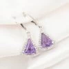 Premium African Amethyst, White Zircon Lever Back Earrings In Platinum Over Sterling Silver 4.50 Ctw 2 Premium African Amethyst, White Zircon Lever Back Earrings In Platinum Over Sterling Silver 4.50 Ctw -Jewelry store 7562380