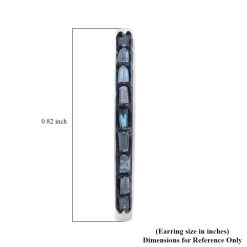 Blue Diamond Hoop Earrings In Platinum Over Sterling Silver 0.50 Ctw -Jewelry store 7562452 4