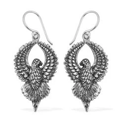 TLV Bali Legacy Sterling Silver Eagle Earrings (12.15 G)